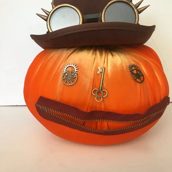 Orange Steampunk Velvet Pumpkin 🎃 - Picture 11 of 12